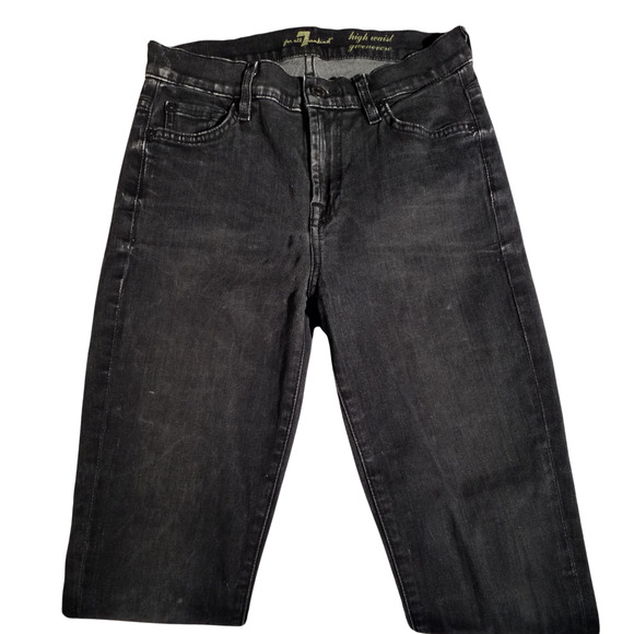 7 For All Mankind Gwenevere High-Waist Skinny Jeans | Size 26 | Black - Picture 1 of 6